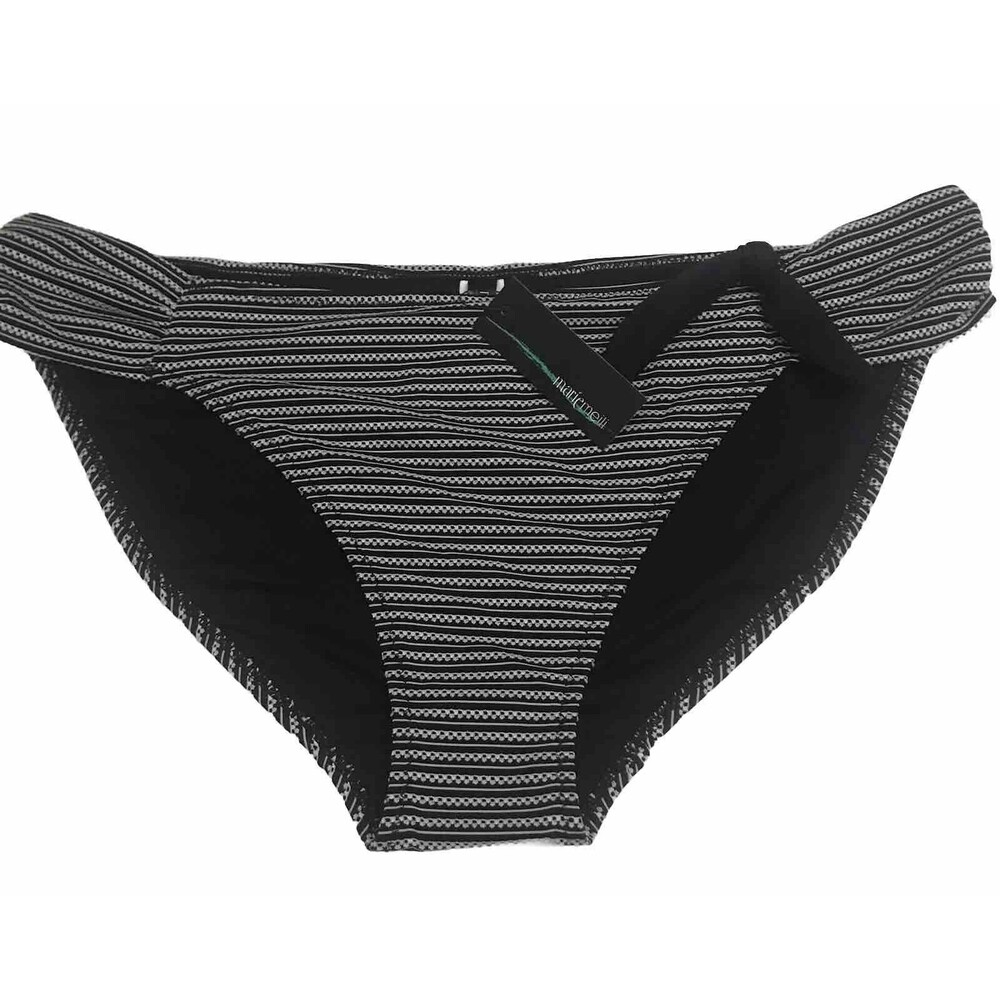 Marie Meili Women’s Bikini Bottom Size XXL Striped Black & White Color